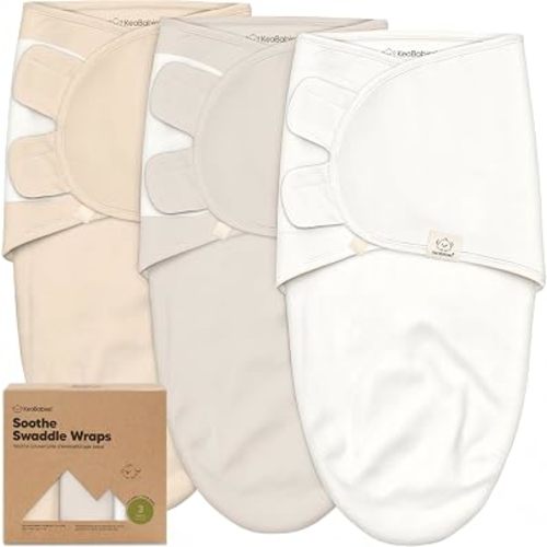 KeaBabies 3-Pack Organic Baby Swaddles for Newborns, Infant (Purest, 0-3M)