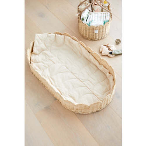 Baby Changing Basket "FLORENCE" Handmade & Natural Changing Pad-By BEBE BASK® – BEBE BASK