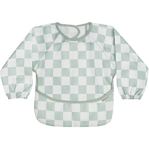 haakaa Long Sleeve Baby Bib, Waterproof & Adjustable Baby Smock Bib for Eating, Painting & Play, Easy Wipe Clean, 6–24M