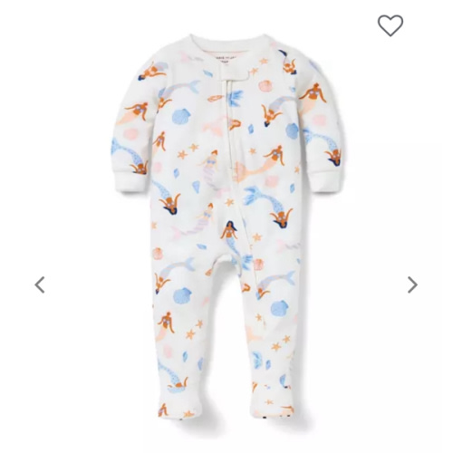 Baby Jet Ivory Mermaid Baby Good Night Footed Pajama In Mermaid by Janie and Jack