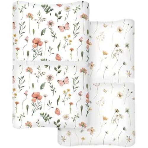 Changing Pad Covers 2 Pack, 32"x16" Baby Girl Boy Changing Table Pad Covers
