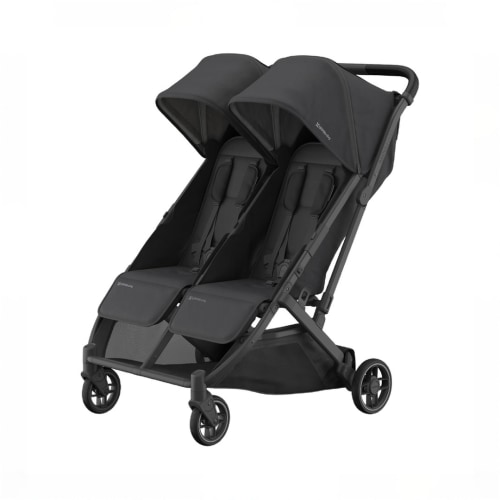 UPPAbaby Minu Duo Stroller, 2024, Greyson(Charcoal Mélange/Carbon Frame/Saddle Leather)
