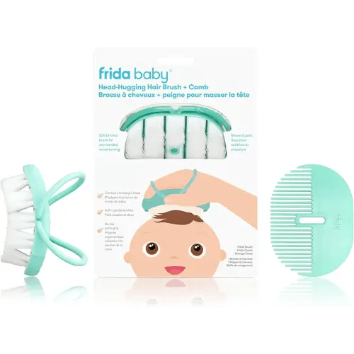 Frida Baby Infant Head-Hugging Baby Hairbrush and Comb Set Newborn and Up