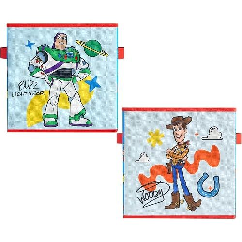 Disney Pixar Toy Story Storage Cubes for Kids,2 Pack 10"x10" Collapsible Fabric Bins with Handles, Organizer Boxes with Handles for Bedroom, Playroom & Nursery