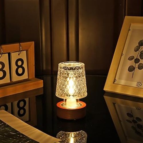 CZSHCKJYXGS Samll Battery Operated Lights with Timer,Mini Bathroom Night Light for Adult,Led Lights for Bedroom,Warm Light Lamp for Nightstand,Glass Crystal Decorative Nightlights (Warm Light) - Amazon.com