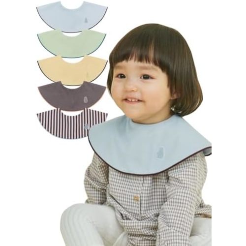Konny Baby Bibs 3/5/7-Pack Set, 360 ° Rotate, Soft and Absorbent Bandana Drooling for Boys Girls baby Essentials