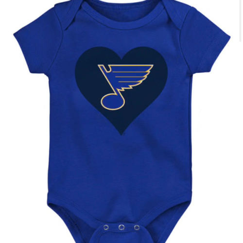 St Louis Blues ROYAL Baby I Heart My Team Romper - 133404417