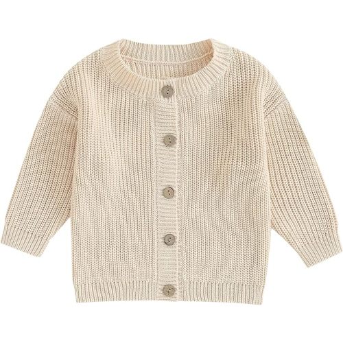 Newborn Baby Boy Girl Knit Sweater Cardigan Winter Warm Button Down Sweatshirt Top Outfit Cute Infant Fall Clothes