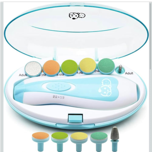 Baby Nail Trimmer 21 in 1, Usage Labeled Case & 13 Extra Replacement Tools, Royal Angels Baby Electric Nail File, Baby Nail Care, Nail Clipper Newborn Toddler Toes & Fingernails Nail Kit (Blue)