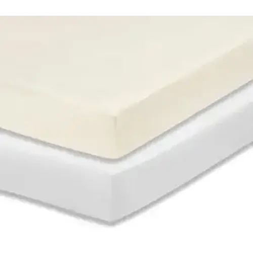 Everyday Kids 2-Pack Fitted Crib Sheets, 100% Soft Breathable Microfiber Baby Sheet, Fits Standard Size Crib Mattress 28in x 52in, White Nursery Sheet and Beige Nursery Sheet