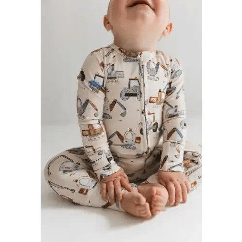 Little Excavator Zipper Romper – In My Jammers