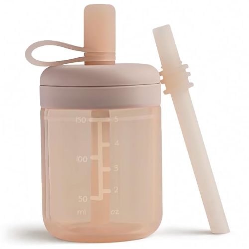 Moonkie Baby Training Cup Silicone Straw Cup | BPA-Free Drop-Proof Sippy Cups for Infants Toddlers and Kids 6 Months+ | 5 oz, 1pack, DX-BTC-01
