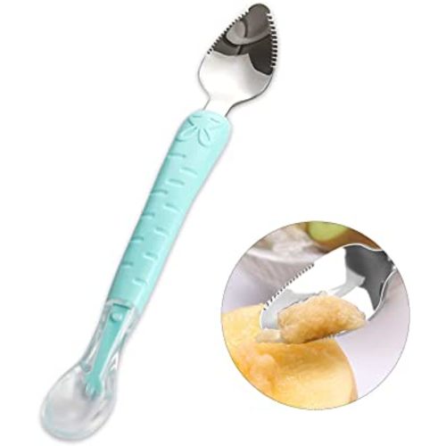 OUROBOT Double Head Baby Silicone Food Spoon (green),portable scraping mud.munchkin ezpzbaby brezza baby led weaning supplies