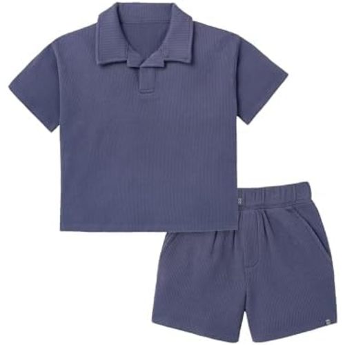 Modern Moments by Gerber Baby Boys' 2-piece Johny Collar Shirt & Short Set