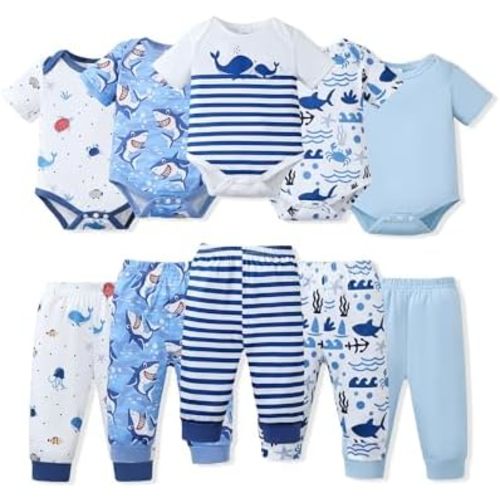 NZRVAWS Preemie Newborn Baby Boy Clothes Infant Clothing Romper Pant Outfits Set Layette Essentials 19 Pieces 0 3 6 12 Months