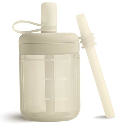 Moonkie Baby Straw cup | Silicone Toddler Sippy Cup Training Cup with Straw Lid | BPA-Free Drop-Proof Baby Cup | Led Weaning | 6 Months+, 5 oz, 1pack