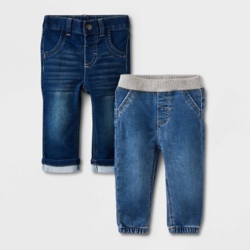 Baby Boys' 2pk Denim Pants - Cat & Jack™ Dark Wash