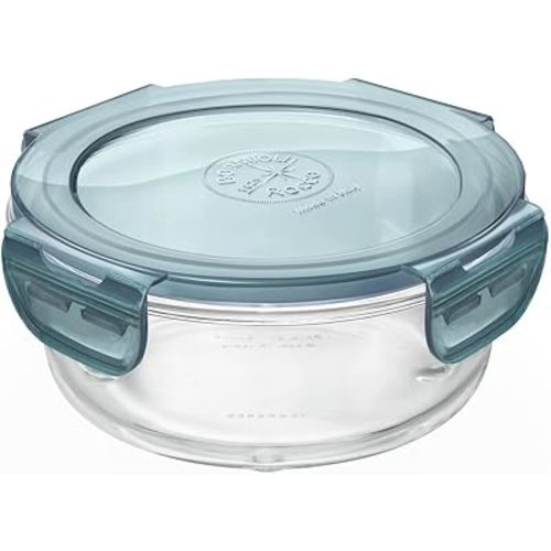Bormioli Rocco Frigoverre Evolution Collection - 5.5-Inch Round Container - 50 cl (17 oz.) - Grey