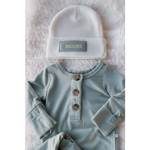 Personalized Leather Patch Beanie | All Colors