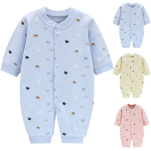 Bovxnpu Baby Girl Bodysuit, Infant Baby Cotton Bodysuits, Child Printing Newborn Button-Neck Long Sleeved Long Rompers 3-6 Months