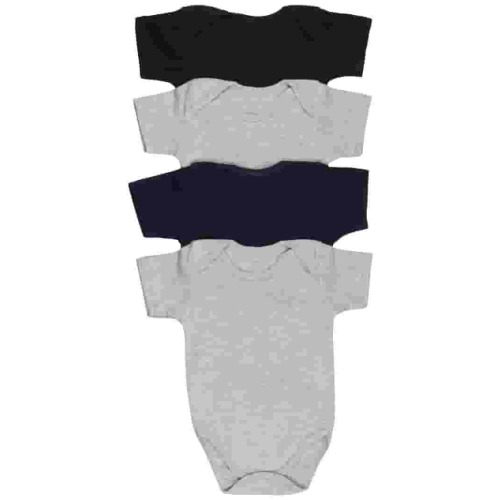 ToBeInStyle Babys' 4 Pack Short Sleeve Bodysuit Onesies - Basic - 0-3 Months