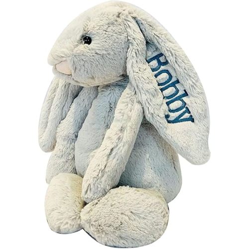 Personalised Embroidered Plush Bunny, Custom Plush Toy Child's Easter Gift, Baptismal Gift with Child's Name