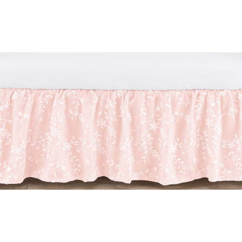 Sweet Jojo Designs Pink Gathered Microfiber Bed Skirt, Crib Bed