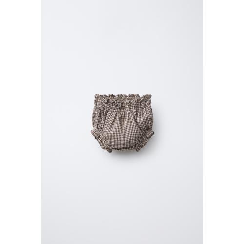 CHECKERED BOTTOMS - Brown / Ecru | ZARA United States