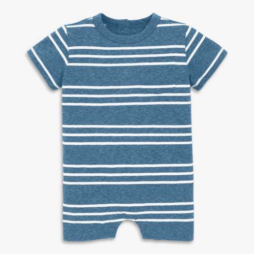 Baby heathered pocket shortie in stripe | Primary.com