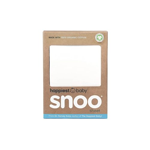 Happiest Baby SNOO Bassinet Fitted Sheet - 100% Organic Cotton Nursery Bedding - Fits SNOO Sleeper Crib Mattress (White)