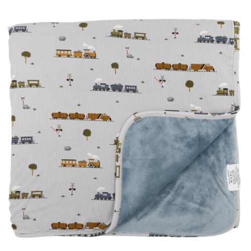 Trains Small Ribbed Toddler Blanket