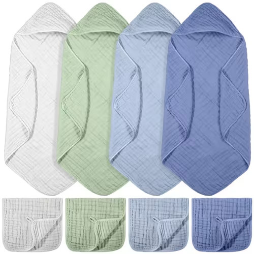 8pcs hooded bath towels washcloths soft - Temu