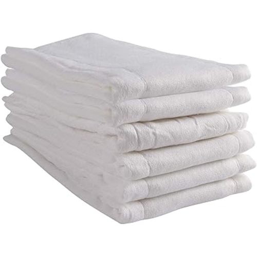 Prefold Cloth Diapers - Premium Cotton, Fasoar 3 Ply Environmental Friendly Baby Washable Diaper Covers for Babies to Toddlers Multi-Use (10-35 lbs) 6 Count