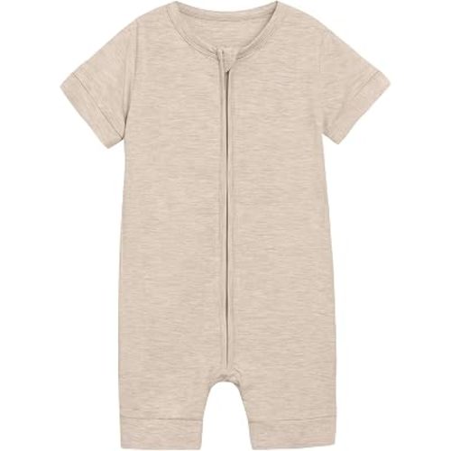 Baby Boys Girls Romper Short Sleeve Infant Sleepers Play Romper Soft Viscose from Bamboo Pajamas Toddler 0-24M