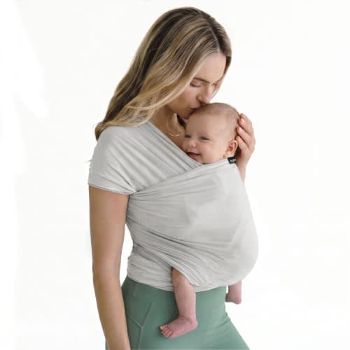 Boba Baby Wrap Carrier Gray Mesh | Lightweight Baby Sling Carrier for Newborn (7–35 lbs), Summer Baby Wrap for Active Parents