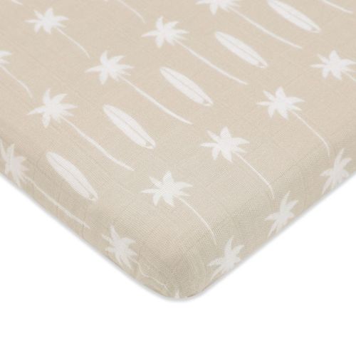 Babyletto All-Stages Midi Crib Sheet in GOTS Certified Organic Muslin Cotton - Beach Bum