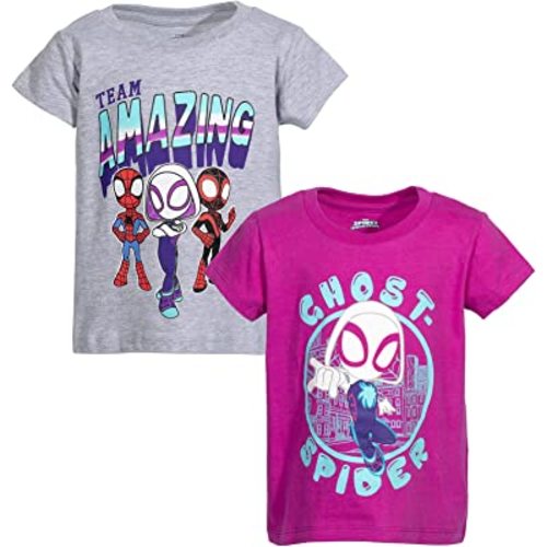 Marvel Spidey and His Amazing Friends Girls 2 Pack T-Shirts Toddler to Little Kid