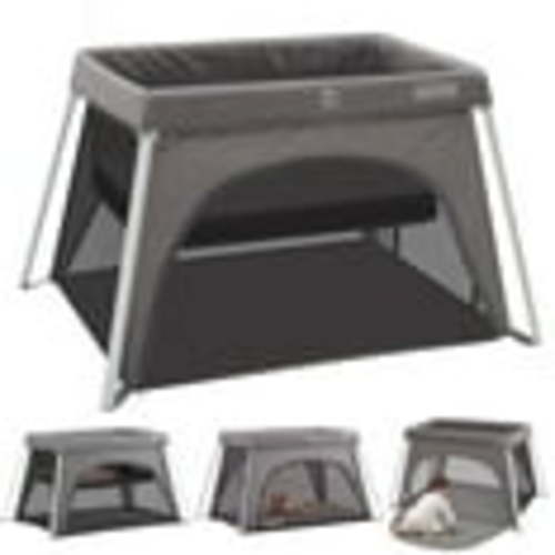 HARPPA Portable Travel Crib with Mattress, Foldable Playard for Baby and Toddler, 11lbs, Gray