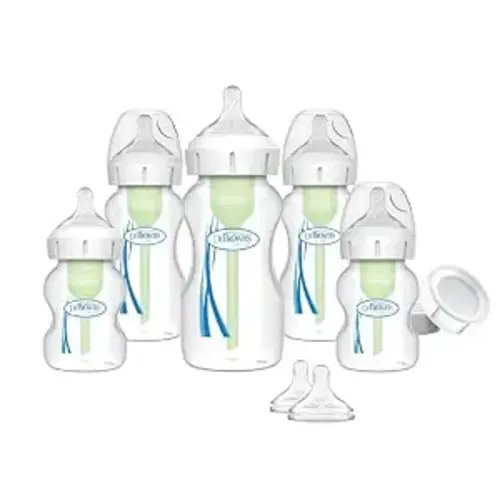 Dr. Brown's Anti-Colic Options+ Wide-Neck Baby Bottle Set, 0m+