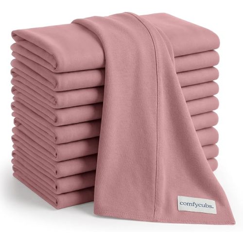 Comfy Cubs Baby Burp Cloths Set (Pack of 10) - Large, 6-Layer, Ultra Absorbent 100% Cotton for Infant Spit-Up, Drool, and Messes - Soft, Gentle, Thoughtful New Born Baby Gifts, Multi Girl