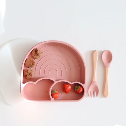 Rainbow Plate & Cutlery Set | Rose