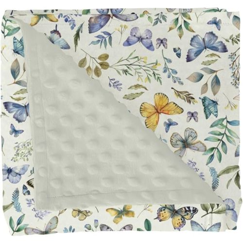 Bugs Hunt Baby Blankets for Girl Boy Bees Snails Dragonflies Soft Mink Dotted Backing Double Layer Swaddle Receiving Blanket Outdoors Explore Toddler Nursery Bed Blanket Stroller Crib 30x40
