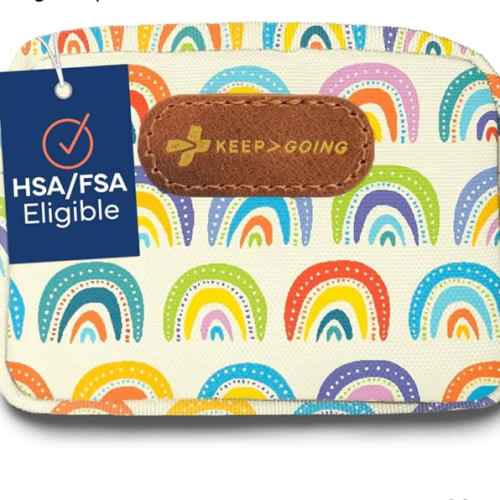 KeepGoing Small Travel First Aid Kit Kids – 60 Pc. Mini First Aid Kit for Purse, Diaper Bag, & Backpack with Latex-Free Bandages – 4 Oz., & 4.5 x 3.5 x 2 in, TSA-Approved