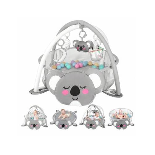 4-In-1 Baby Play Mat Baby Gym,Tummy Time Mat For Floor Activity Gym Ball Pit Including 30 Balls With 5 Infant Learning Sensory Baby Toys For Newborn Toddler To Develop Motor Cognition Boy & Girl Spring Halloween Gifts