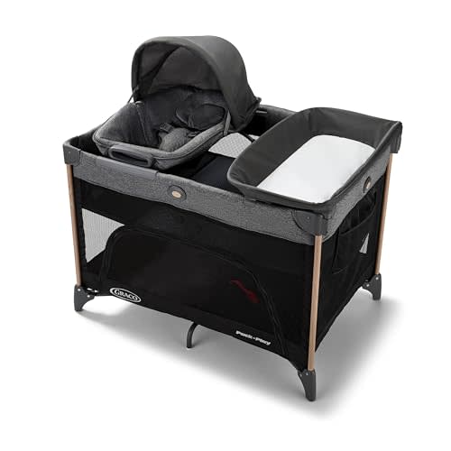 Graco Pack n Play Close2Baby Playard with Baby Bassinet, Changing Table, Portable Infant Seat, Milan