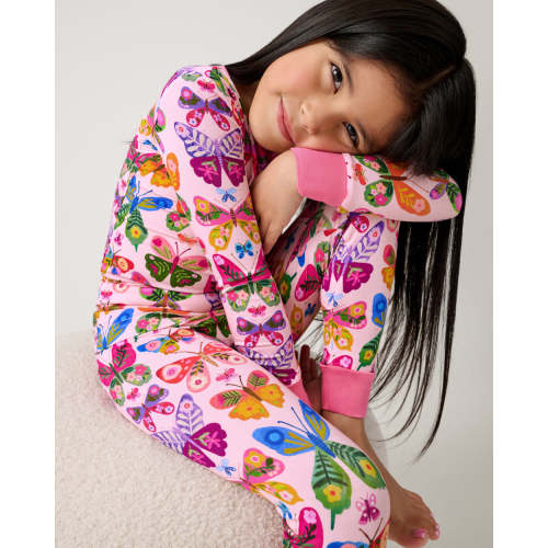 Flutter Garden Two-Piece Pajama Set | Little Sleepies