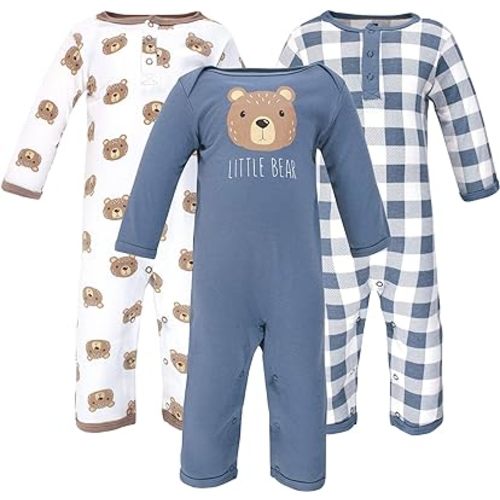 Hudson Baby Cotton Union Suit, 2 Pack Pants