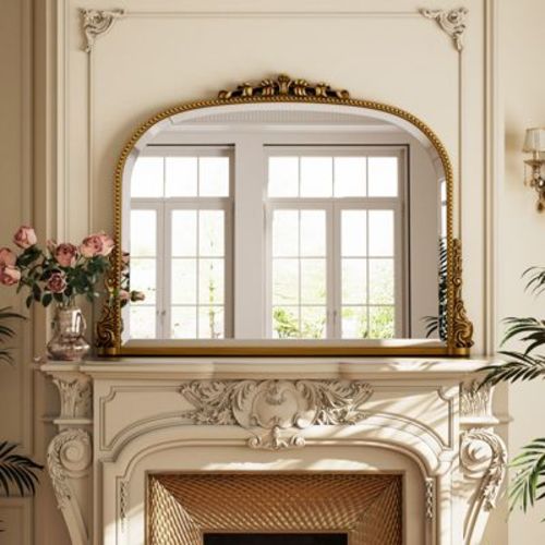 BEAUTYPEAK Arched Vintage Baroque Bathroom Vanity Mirrors
