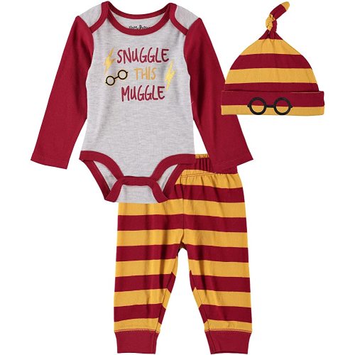 Harry Potter Baby Boys Clothes Set with Baby Bodysuit, Pants, and Hat - Baby Boy Outfits Gifts for Babies