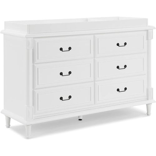 Delta Children Simmons Kids Juliette 6 Drawer Dresser with Changing Top, Greenguard Gold Certified, Bianca White